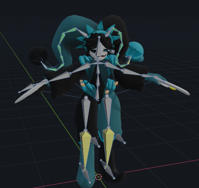 The Jester's armature in Blender